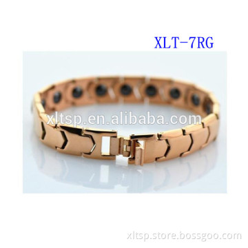 Best sales women jewelry rose gold bracelet stainless steel germanium power bracelet